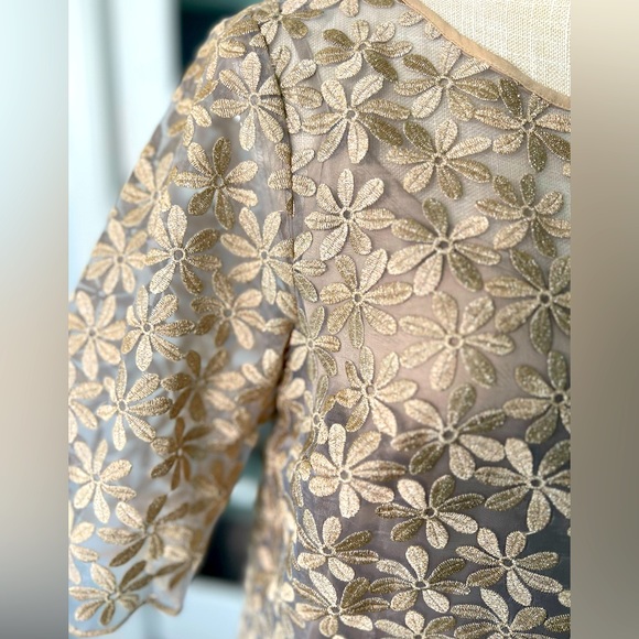 BODEN blouse with gold floral appliqués - Picture 2 of 6